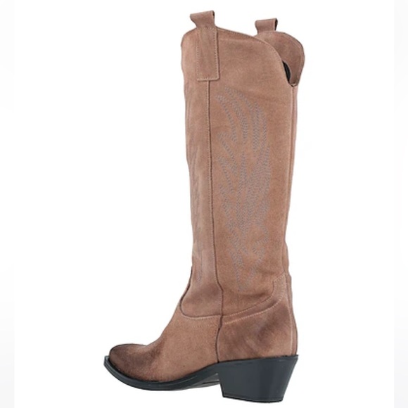 NEW Brown Leather Cowboy Boots - Picture 4 of 8